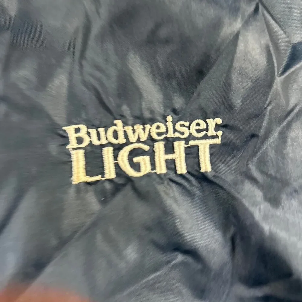 80s Vintage Budweiser Light Navy Blue Windbreaker Jacket